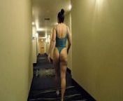 Risky Hotel Dare - Thong Leotard from one piece swimsuit old bratty cock teasing joi role playing