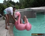 Very skinny america chick gets horny with swimming couch from america teacher xxx