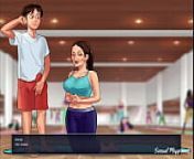 Summertime Saga | Gym lesson with busty MILF, visiting the director and his sister and the best French class from stepmom cartoon