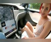 TINDER DATE CAUGHT FUCKING ME IN A TESLA ON AUTO-PILOT from sex lila foxy