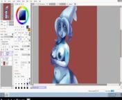 Lumen Firefly Squid in Paint Tool SAI 2 art timelapse (nude) from nude woman ai animation art