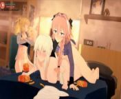 SABER FUCKED BY ASTOLFO AFTER MCDONALDS AND GETTING CREAMPIE | FATE HENTAI ANIMATION from fate saber 3d