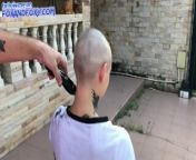 Romantic Bald shaving head compilation with Lisa Fox from pijat tradisoinal indonesia