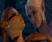 Baldur's Gate 3 (bg3) Lae'zel and Minthara Romance Scene from dmc 3 cereberus cutscene