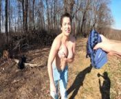 Husband pranking his wife - topless and embarrassed - Sammi Starfish from mommy down on her knees lactates gets titty fucked and cum on her tits