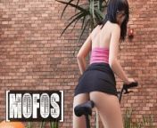 MOFOS - No Panties Babe Alice Moore Rides Charles Dera's Big Dick The Same Way She Rides The Bicycle from big boobs no bra on beac