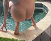 Came Home Early From School To Find Stepmom Peeing In Backyard By The Pool from jenny scordamaglia naked kitcheni school sexty