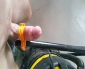 Speed Cumming while working from aunt dildo