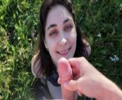 Public blowjob by sexy sporty girl no hands POV from mädchen ohne