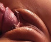 Beautiful pussy covered in lubricant and cum. Close-up from lubricant