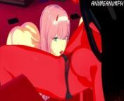 ZERO TWO AND MERU THE SUCCUBUS CUNNILINGUS LESBIAN HENTAI from anime demon girl with penis doing sex with a girl