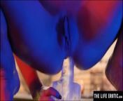 Watch her fucking her tight asshole with a huge dildo made of ice from ritu panna sen sex