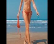 Tik Tok - Step sister enjoys on the public beach topless from tik tok boobs