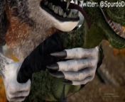 Argonian has fun with a werewolf Skyrim porn 3D monster Hentai from 酷派狼人2286 fun pne