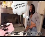 Sex in the kitchen with petite ebony wife who never got Fuck in the ass before from aunty bend over big ass in saree