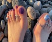 Hot and sexy feet of Mistress Lara in the sunset on public beach from hot and sexy lara dutta aa hot scene cleveag