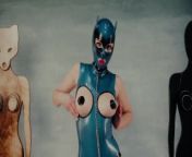 dressing up latex cat woman swimsuit from latex cat