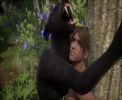 Realistic furry suit blowjob and fucking (black panther version) from wildlife furry hentai