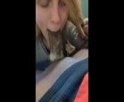 Freaky ass white girl giving sloppy top to thick black cock from leak92
