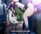 Blowjob in the train from anime train