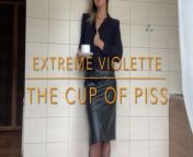 Extreme Violette is teasing you then piss and squirt in the bowl from teasing and fisting