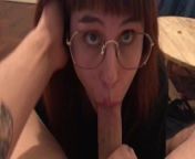 Nerdy gf gives bf a blowjob POV from kimmy granger