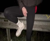 Spontaneous, risky fuck in the park during our night walk from park
