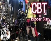 CBT for Rubber Sissy - Lady Bellatrix in heavy rubber in the dungeon (teaser) from parachuting
