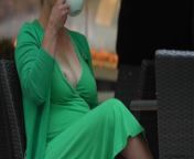 submissive in public from hug boobs braless bouncing