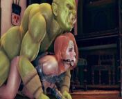 Orks cuckold human wife - 3d animation from ork