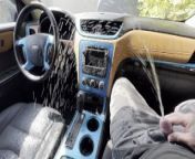 Horny Car Pee And Cum from self piss