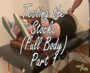 Testing the Stocks (Full Body) Part 1 Preview from belly button tickling