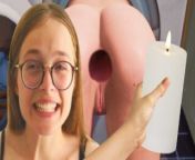GIANT CANDLE in her ASS 😮🕳️💢 from anus milk boob pressed sex video download